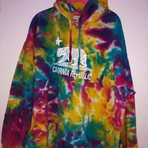 California Republic tie dye hoodie